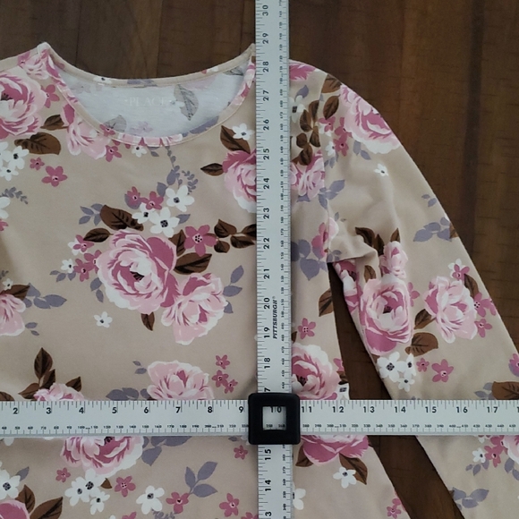 The Children's Place Girls Floral Long Sleeve Dress - Size L (10/12) - Picture 4 of 8